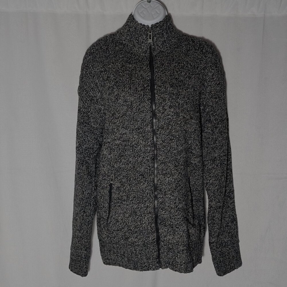 ANGELO LITRICO Germany INSULATED CARDIGAN sweater Sz L WOOL blend FULL ZIP A GEM